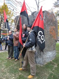 Compañeros de Burgos acuden a la inauguración del monumento a Durruti en León