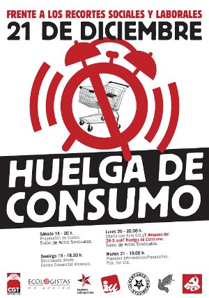 Campaña en Burgos por la Huelga de Consumo el 21-D