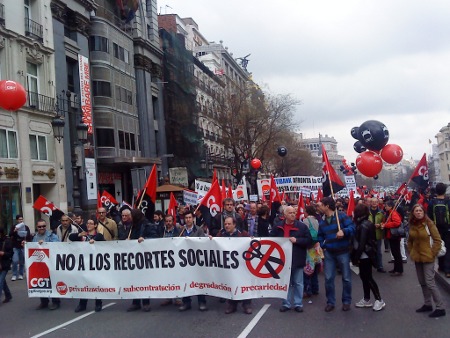 Con miles de compañer@s en Madrid, contra el Pacto Social