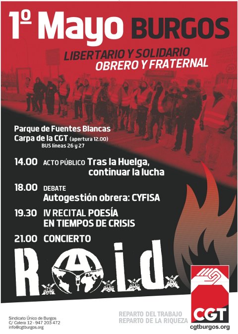 1º DE MAYO EN BURGOS: Libertario y Solidario. Obrero y Fraternal