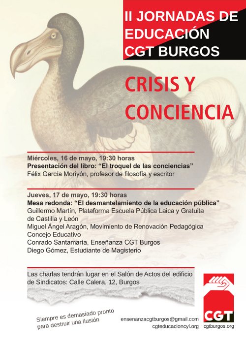 II Jornadas de Educación CGT Burgos “Crisis y conciencia”