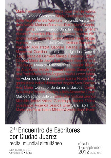 Recital mundial “Escritores por Ciudad Juárez” en CGT Burgos