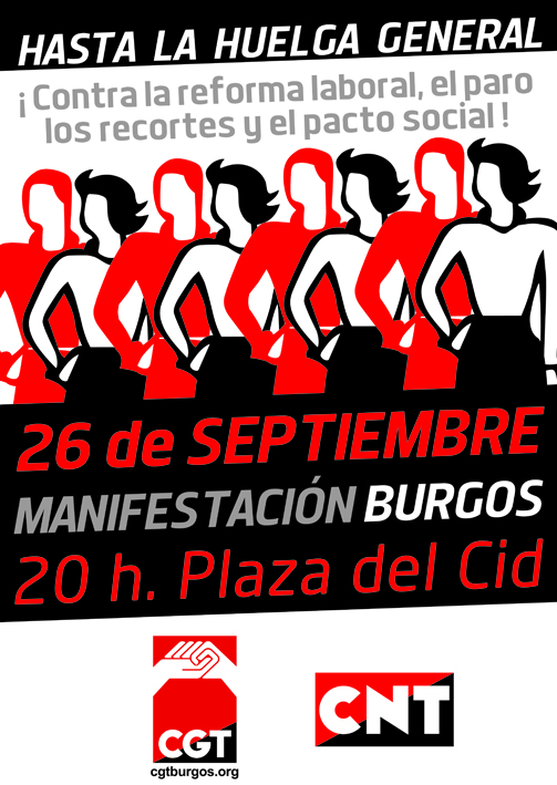 26-S MANIFESTACIÓN CONTRA LA REFORMA LABORAL, EL PARO, LOS RECORTES Y EL PACTO SOCIAL