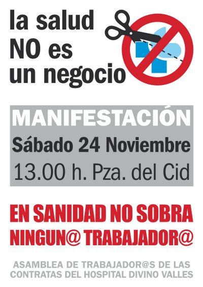 24N Manifestación: LA SALUD NO ES UN NEGOCIO