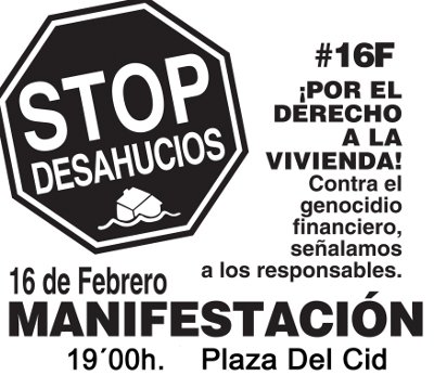 SÁBADO 16F MANIFESTACIÓN POR EL DERECHO A LA VIVIENDA