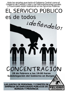 JUEVES 28F: CONCENTRACIÓN JUNTAS Y COMITÉS ADMINISTRACIÓN PÚBLICA