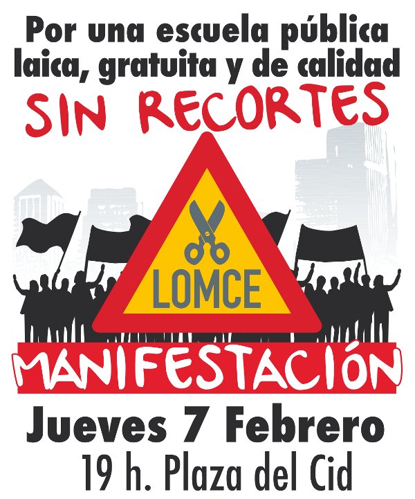 Jueves 7F Manifestación: Por una Escuela Pública, laica, gratuita y de calidad