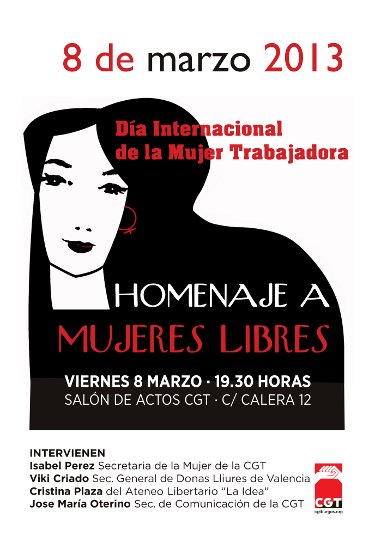 8 DE MARZO: HOMENAJE A MUJERES LIBRES