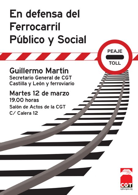 MARTES 12: ACTO PÚBLICO EN DEFENSA DEL FERROCARRIL PÚBLICO Y SOCIAL