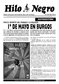 HILO NEGRO 189. ABRIL 2013. 1º DE MAYO EN BURGOS