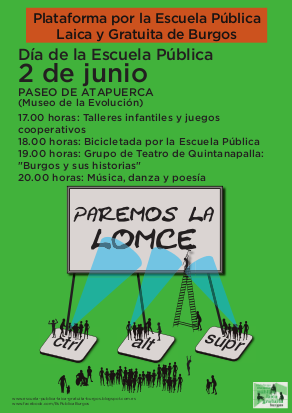 2 DE JUNIO DÍA DE LA ESCUELA PÚBLICA EN BURGOS