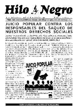 HILO NEGRO 193. SEPTIEMBRE 2013. JUICIO POPUL AR CONTR A LOS RESPONSABLES DEL SAQUEO DE NUESTROS DERECHOS SOCIALES