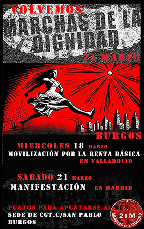 El 21 de Marzo, la Marcha de la Dignidad de Burgos vuelve a Madrid para exigir Pan, Trabajo, Techo y Dignidad.