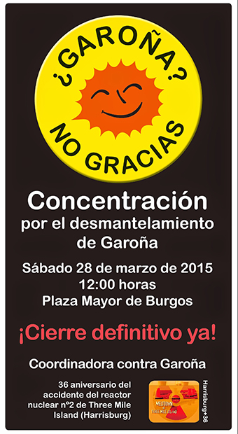 28 de Marzo.  Concentración por el desmantelamiento de Garoña