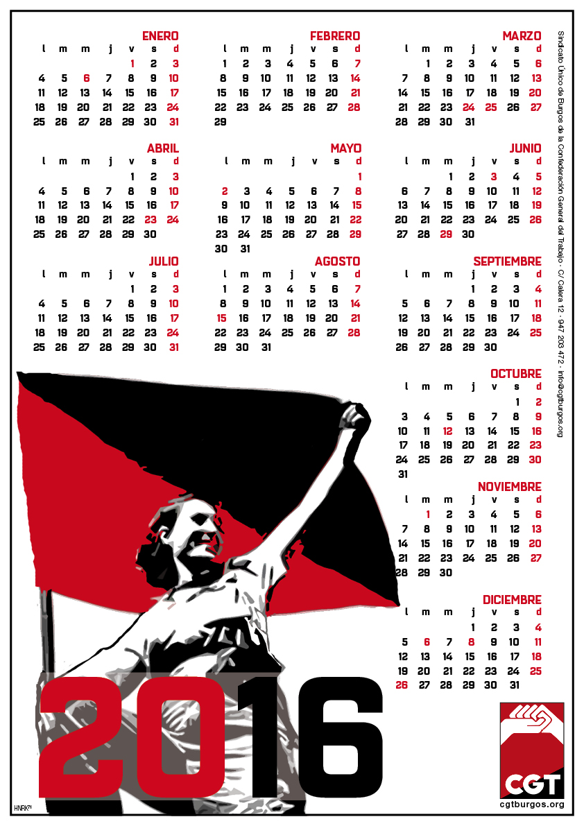 Calendario 2016 Ni represión, ni explotación