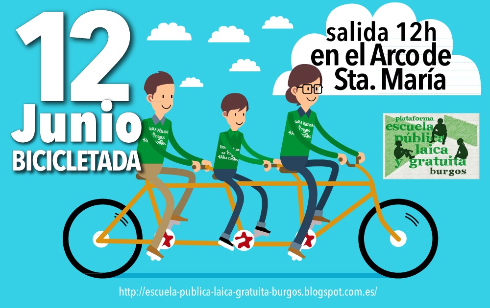 Bicicletada por Escuela Pública. Domingo 12 de junio