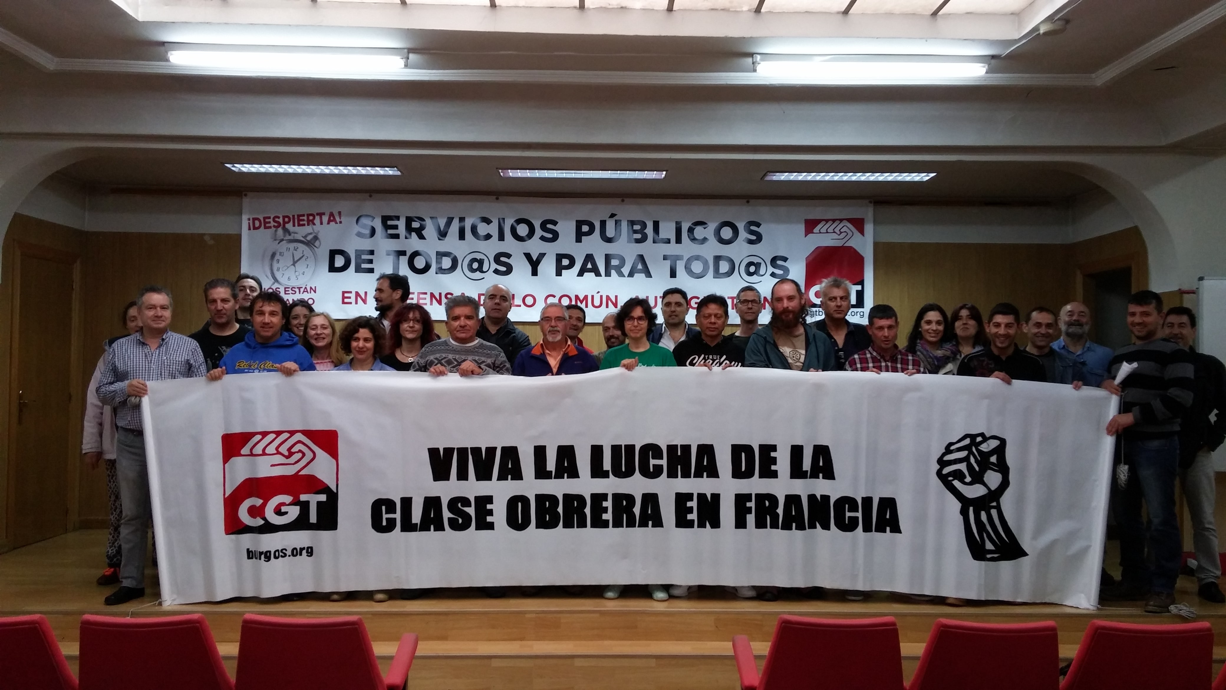 CGT-Burgos en solidaridad con las trabajadoras y trabajadores de Francia