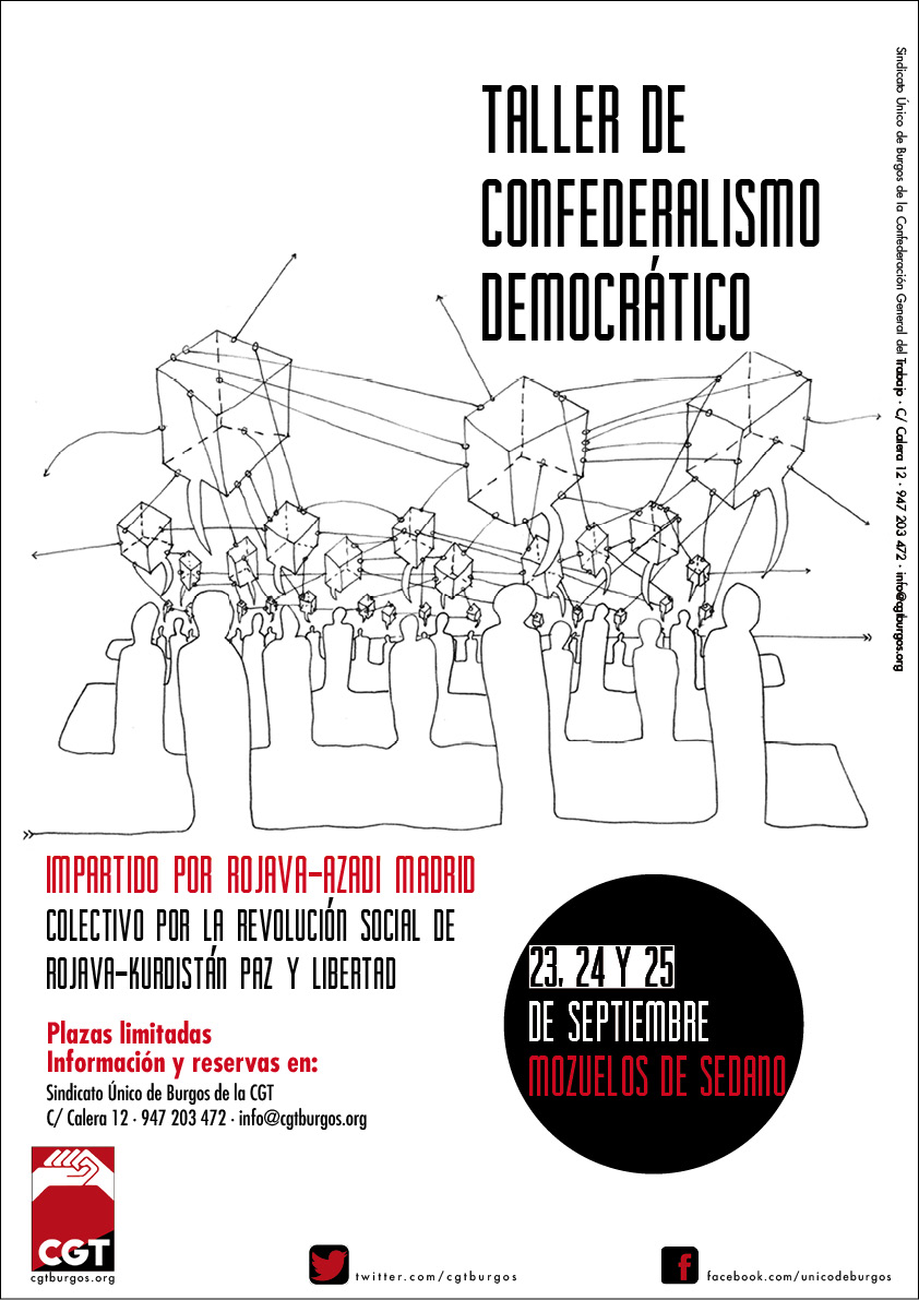 Taller sobre Confederalismo Democrático. MOZUELOS DE SEDANO – 23, 24 y 25 de septiembre