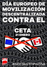 Concentración contra el CETA el sábado 21 de enero en la Plaza del Cid a las 12:30