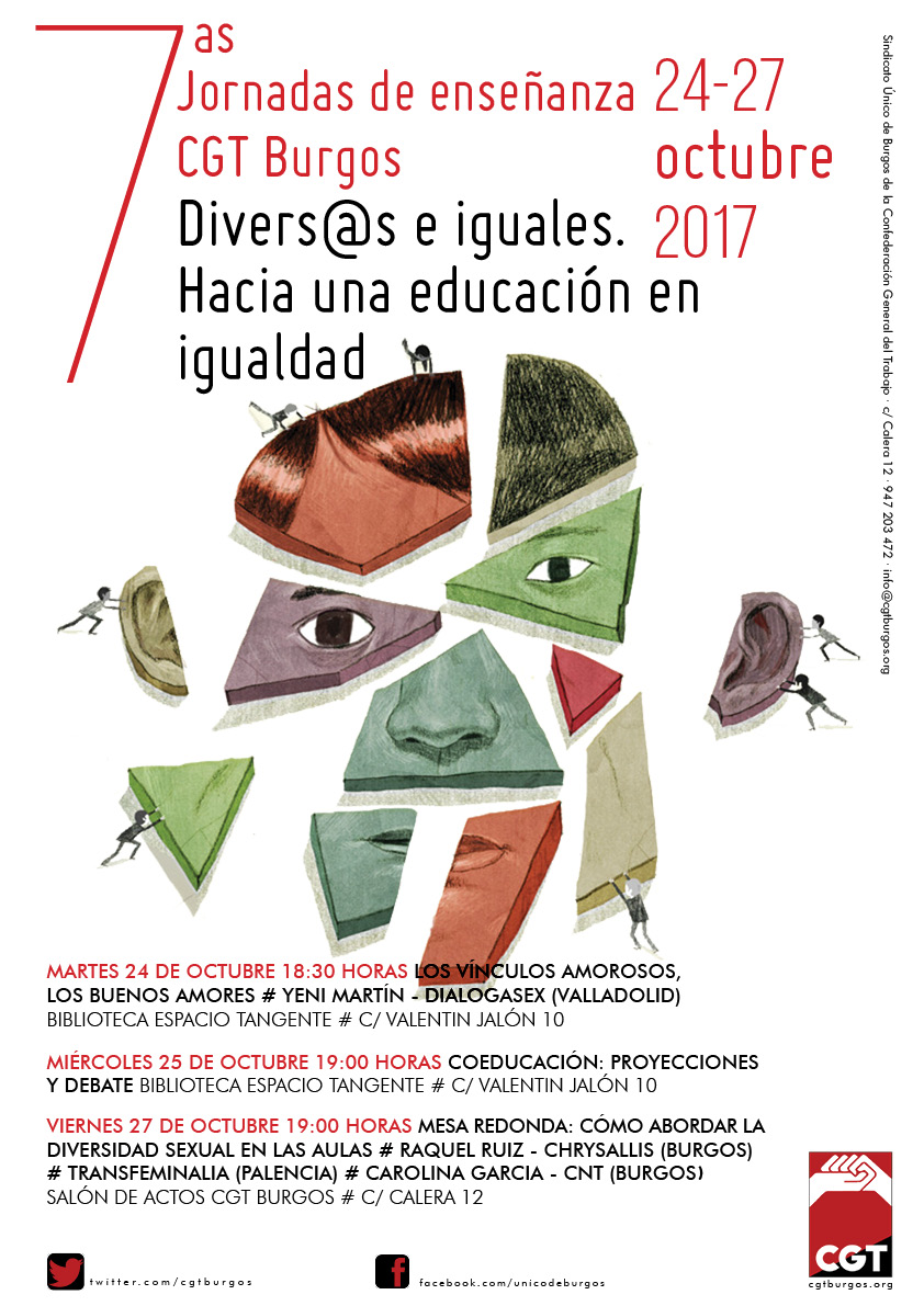 VII Jornadas Enseñanza CGT Burgos “Divers@s e iguales. Hacia una educación en igualdad”.