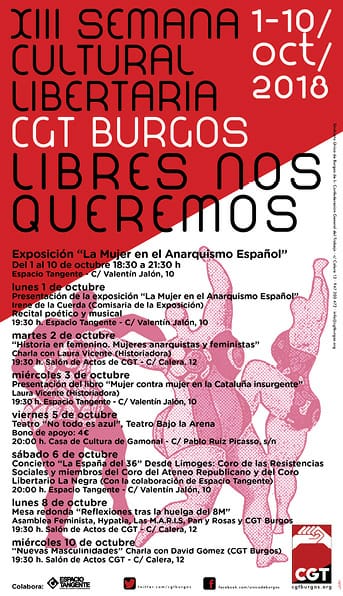 Burgos: XIII Semana Cultural «libres nos queremos»