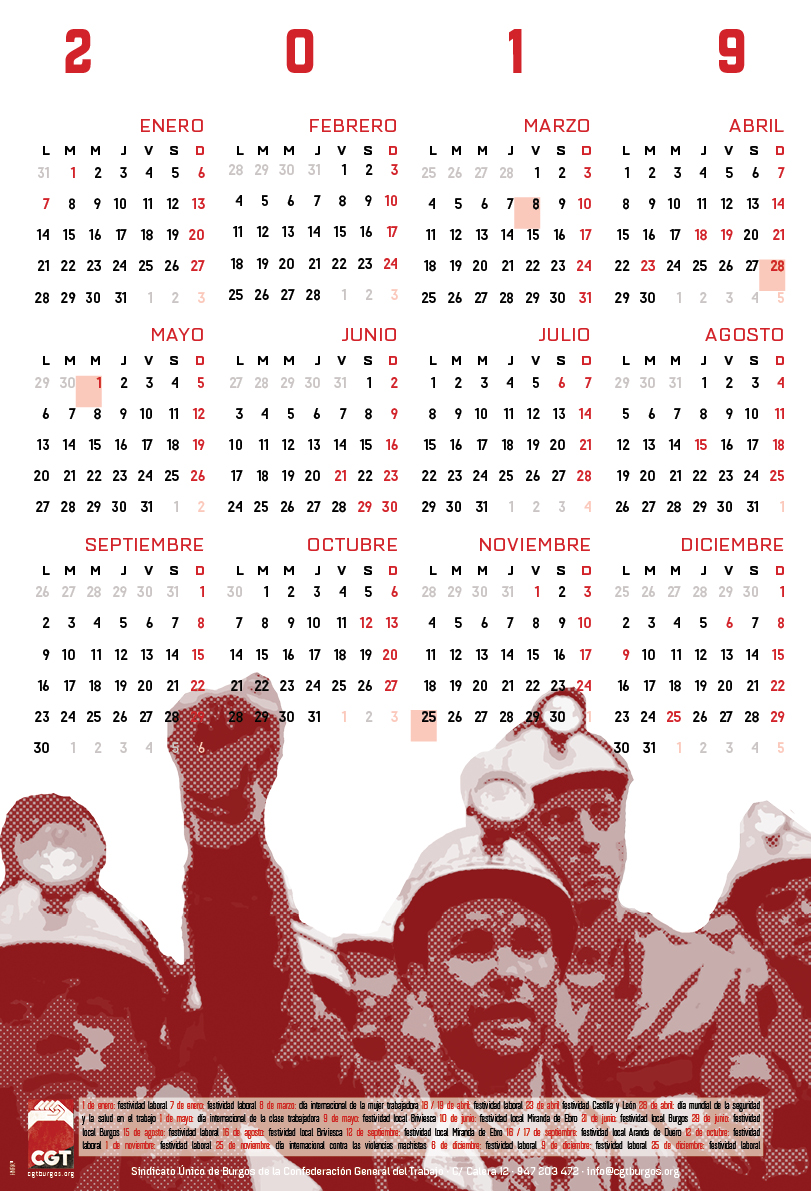 Calendario 2019 Si no canto no es mi revolución