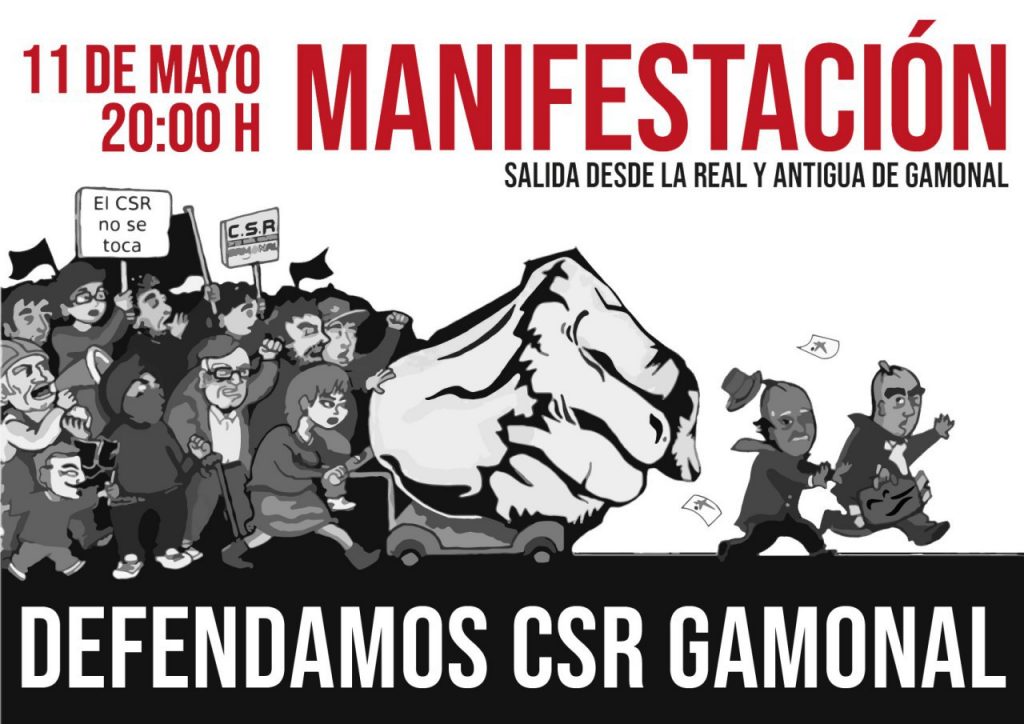 Manifestación en apoyo al Centro Social Recuperado de Gamonal.