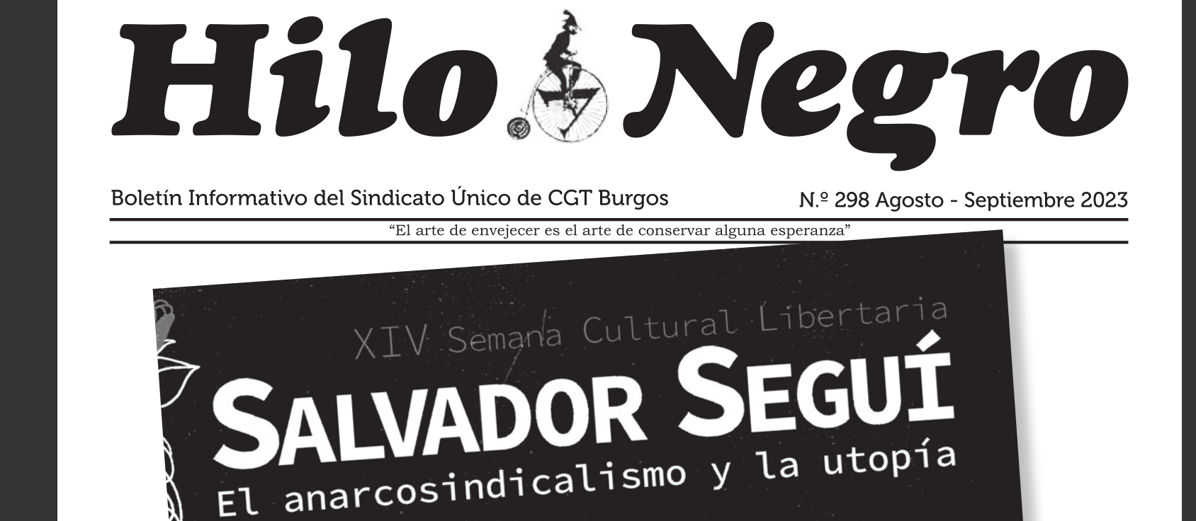 Hilo Negro 298 agosto-setiembre 2023: «XIV Semana Cultural Libertaria»