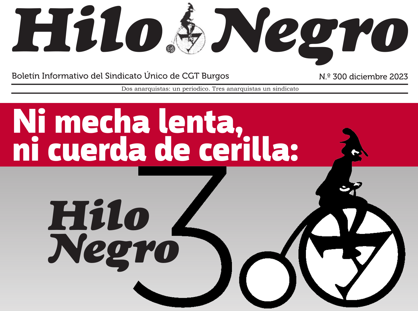 Hilo Negro 300 diciembre 2023: «Ni mecha lenta, ni cuerda de cerilla: Hilo Negro 300»