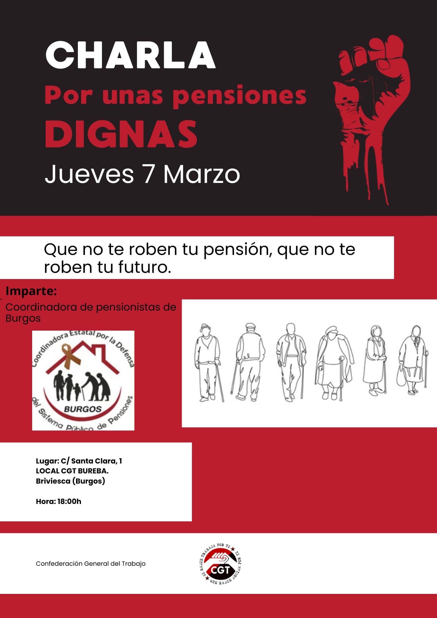 Charla informativa-coloquio “Por unas Pensiones Dignas”.